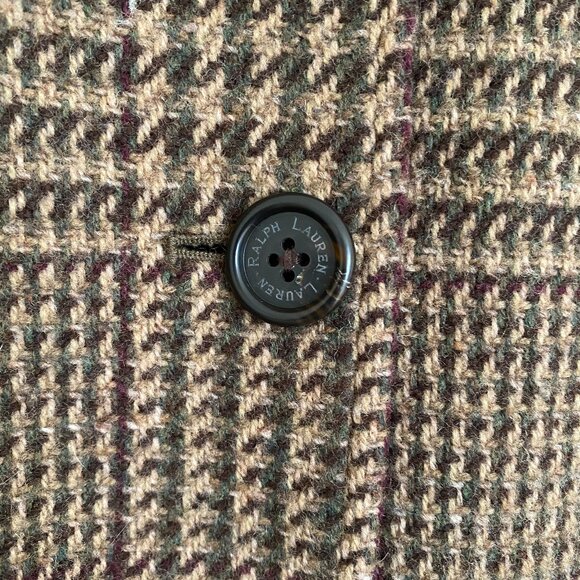 Vintage Ralph Lauren wool, double breasted tweed belted jacket - Picture 4 of 6